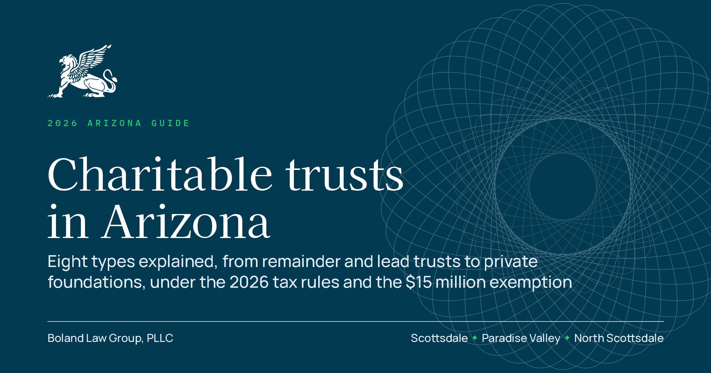 Charitable trusts in Arizona, 2026 guide. Charitable trusts in Arizona: eight types explained for 2026, from charitable remainder and lead trusts to private foundations, by Boland Law Group in Scottsdale